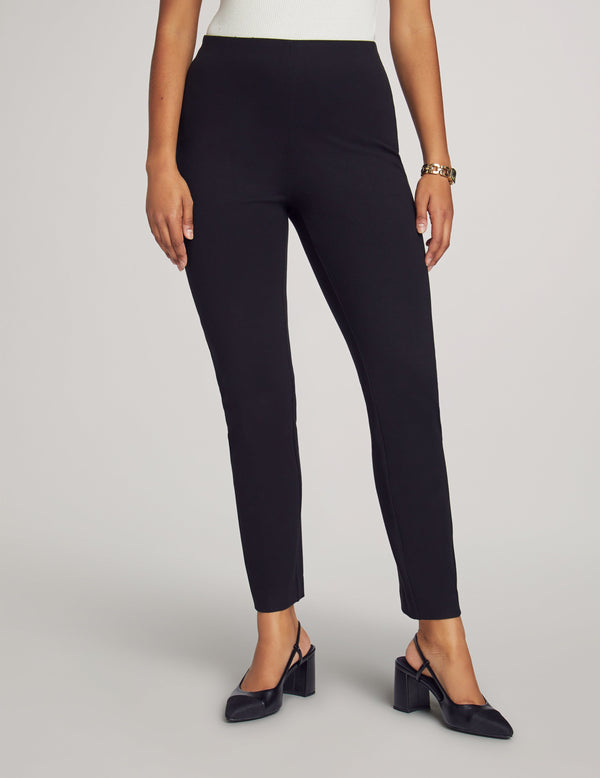 anne klein Pull On Hollywood Waist Slim Ankle Pant- Sale Anne Black