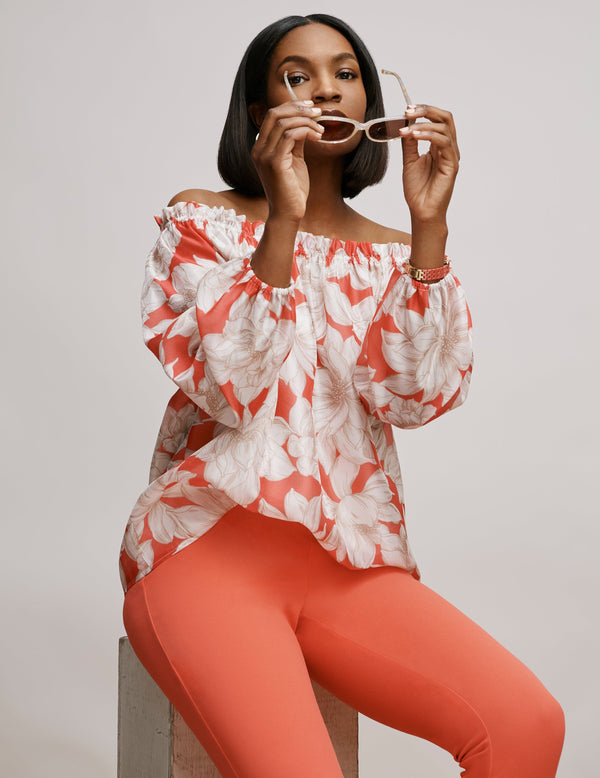 Anne Klein Pull On Hollywood Waist Slim Ankle Red Pear