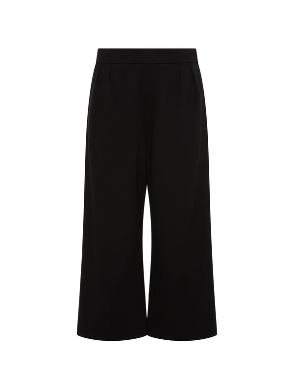 Anne Klein Pull On Pleat Front Cropped Wide Leg Pants- Sale Anne Black