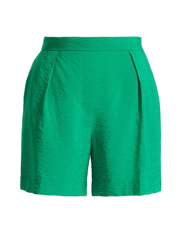 anne klein Pull-On Pleat Front Short Tropical Green
