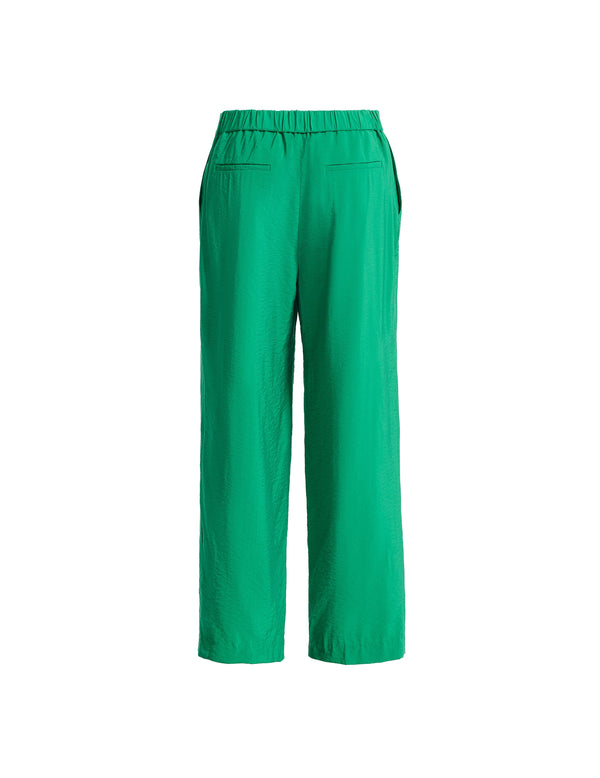 Anne Klein Pull-On Pleat Front Wide Leg Ankle Pant Tropical Green