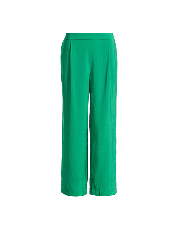 anne klein Pull-On Pleat Front Wide Leg Ankle Pant Tropical Green