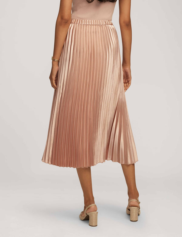 Anne Klein Pull On Pleated Skirt Satin Crepe- Sale Ballet