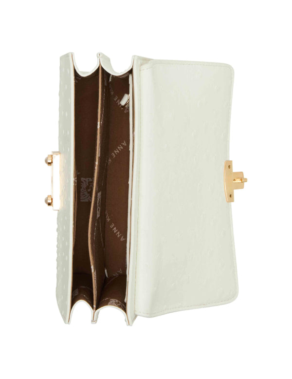 Anne Klein Pushlock Top Handle With Detachable Strap Vanilla Latte