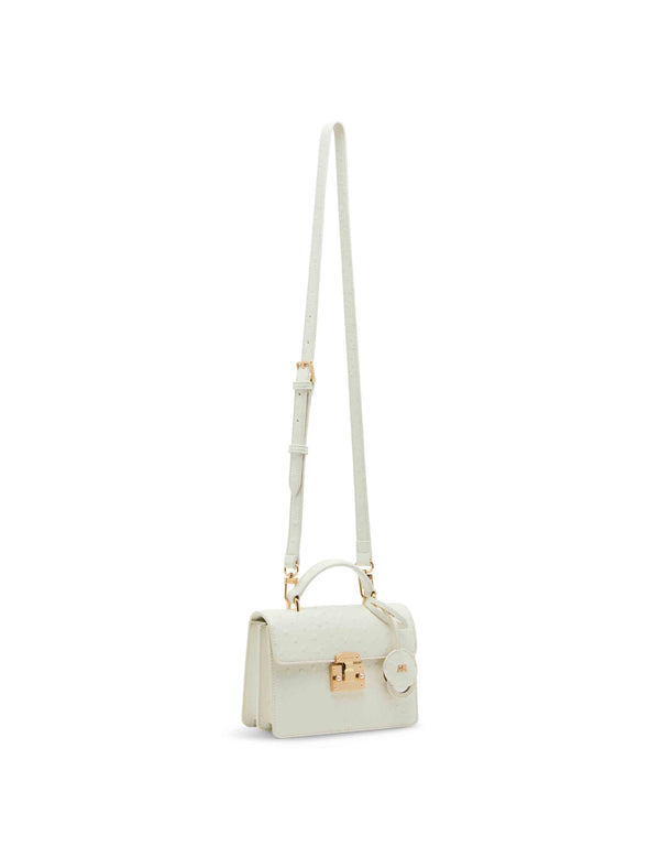 Anne Klein Pushlock Top Handle With Detachable Strap Vanilla Latte