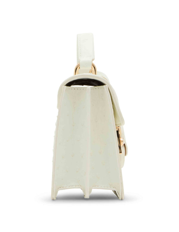 Anne Klein Pushlock Top Handle With Detachable Strap Vanilla Latte