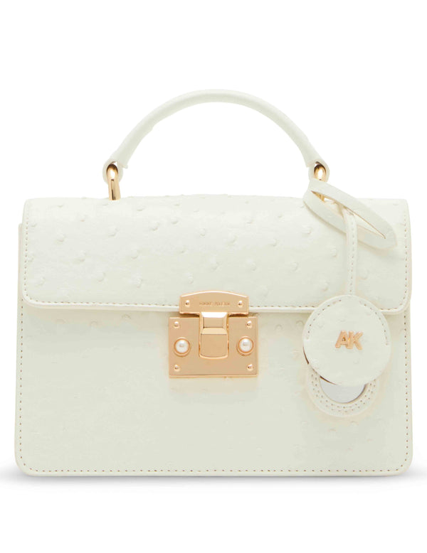 anne klein Pushlock Top Handle with Detachable Strap Vanilla Latte