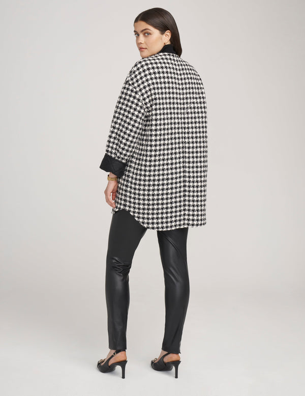 Anne Klein Quilted Houndstooth Jacket- Sale Anne Black/ Anne White