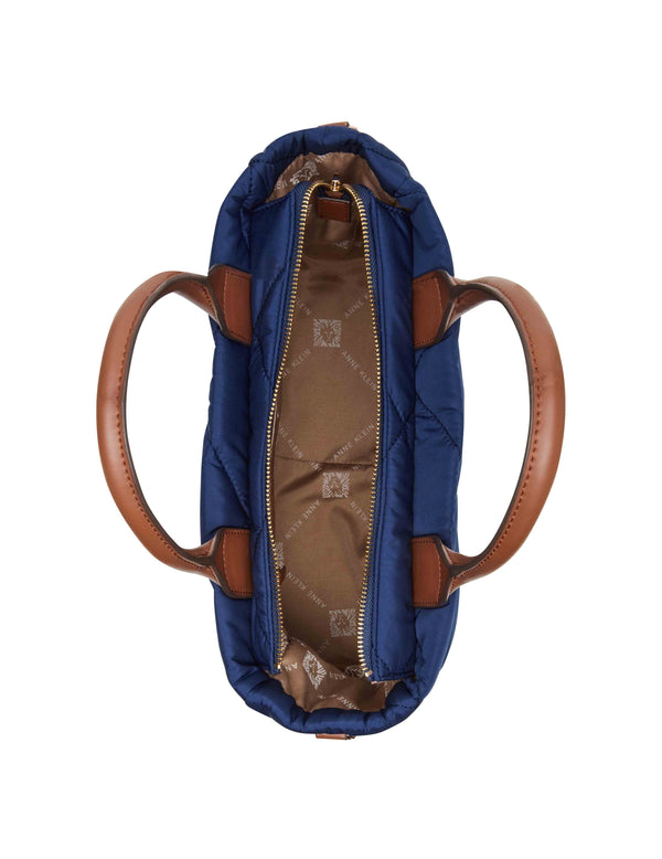 Anne Klein Quilted Nylon Satchel With Pouch And Coin Case