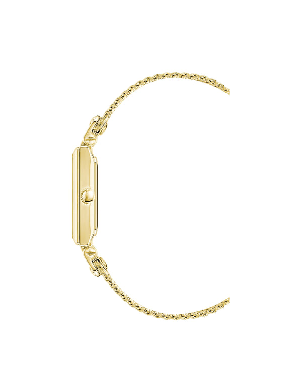 Anne Klein Rectangular Case Mesh Bracelet Watch Black/Gold-Tone