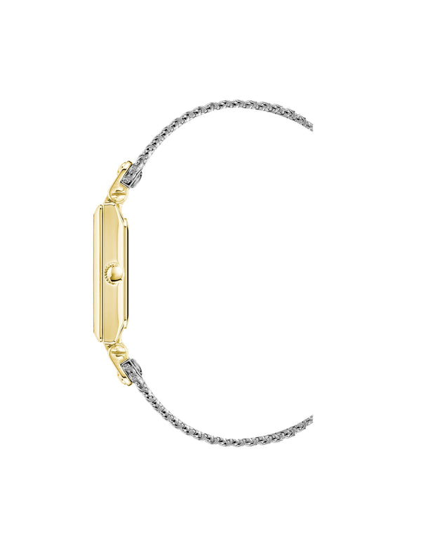 Anne Klein Rectangular Case Mesh Bracelet Watch Silver-Tone/Gold-Tone