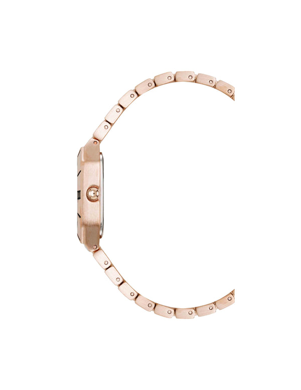 Anne Klein Roman Numeral Bezel Watch Rose Gold-Tone