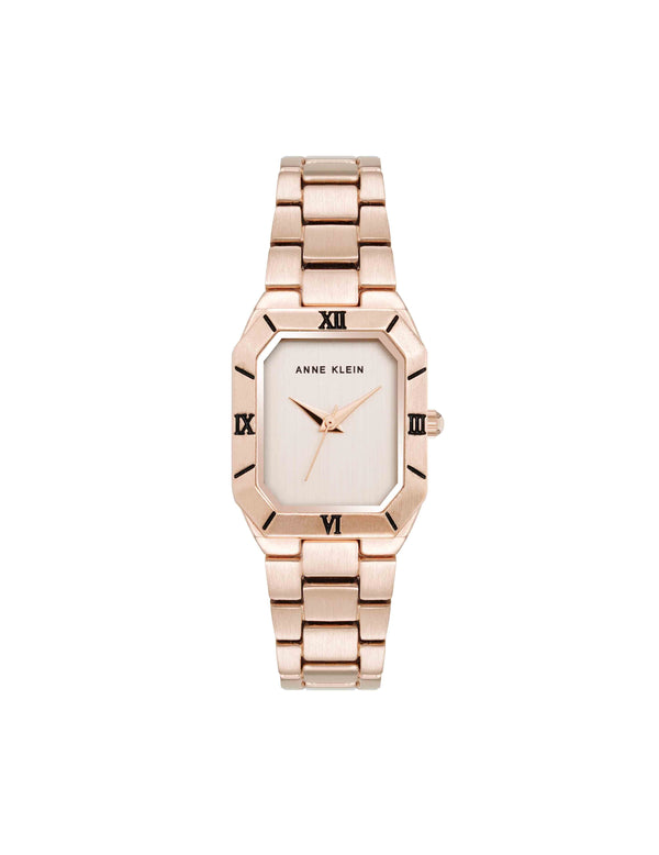 anne klein Roman Numeral Bezel Watch Rose Gold-Tone