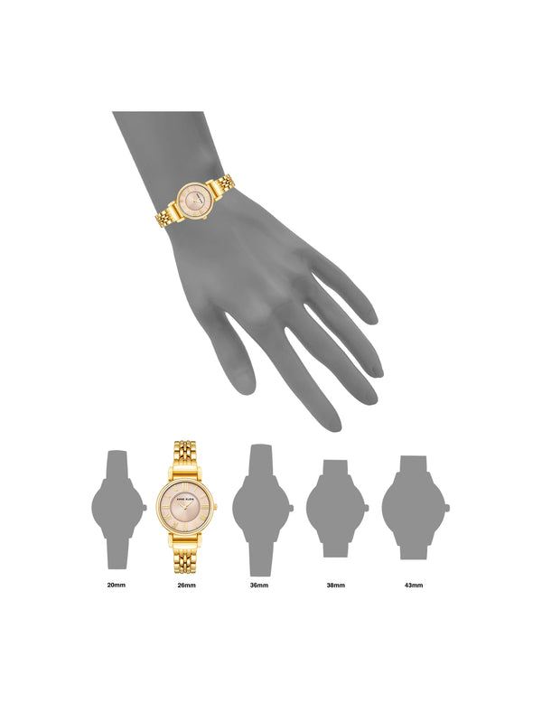 Anne Klein Roman Numeral Dial Watch Gold-tone/Blush