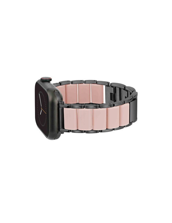 Anne Klein Rubberized Link Bracelet Band For Apple Watch® Blush Pink/Black