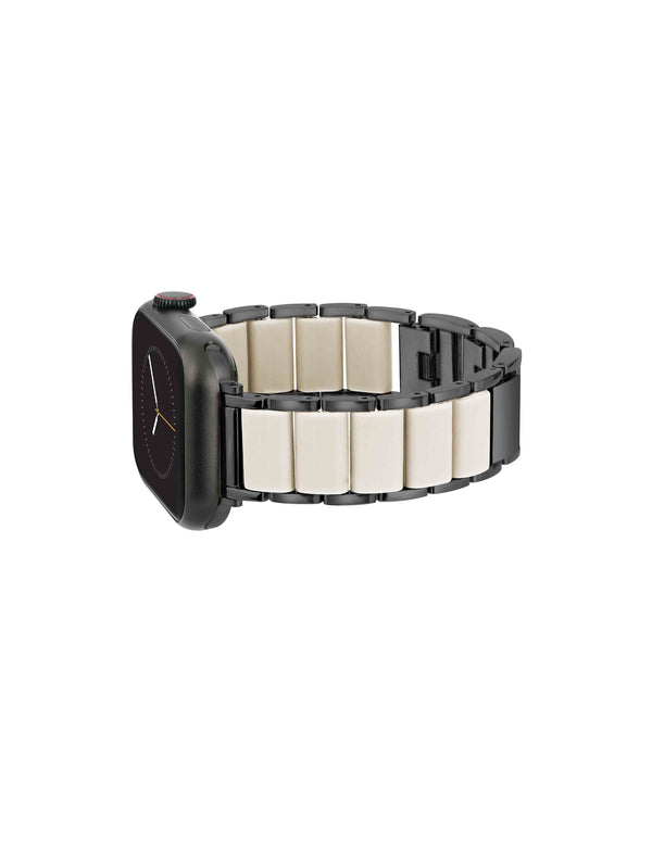 Anne Klein Rubberized Link Bracelet Band For Apple Watch® Cream/Black