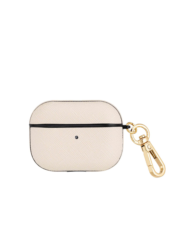 Anne Klein Saffiano Vegan Leather AirPods® Pro Case Ivory/Gold-Tone