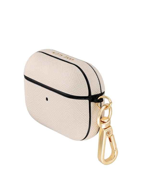 anne klein Saffiano Vegan Leather AirPods® Pro Case Ivory/Gold-Tone