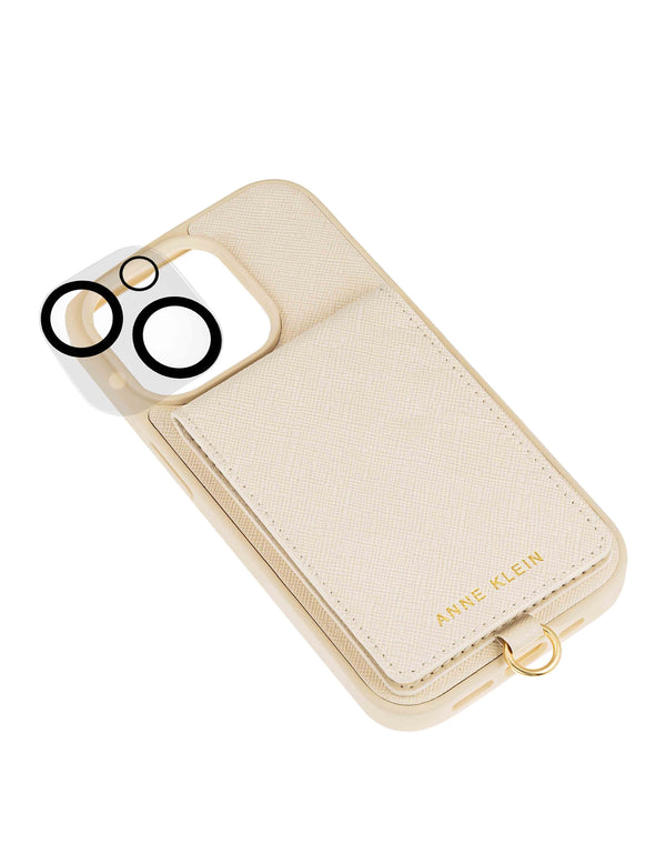 Anne Klein Saffiano Vegan Leather IPhone® 13 And 14 Case Ivory