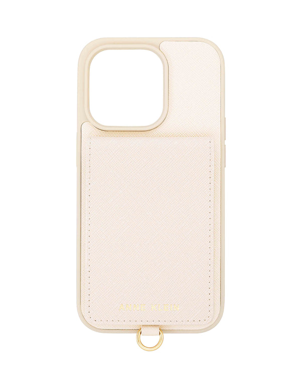 anne klein Saffiano Vegan Leather iPhone® 13 and 14 Case Ivory