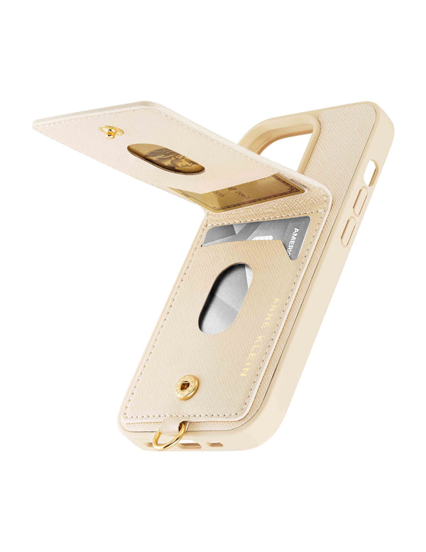 Anne Klein Saffiano Vegan Leather IPhone® 15 Case Ivory