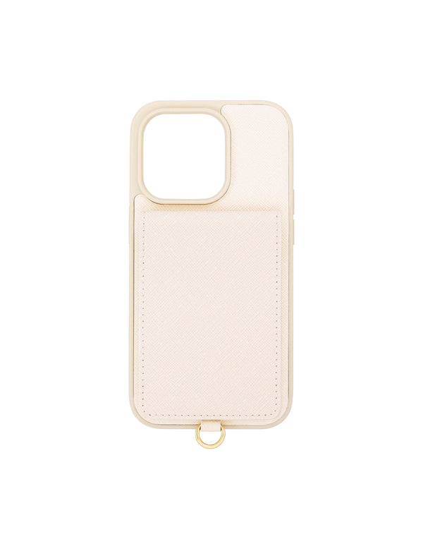 anne klein Saffiano Vegan Leather iPhone® 15 Case Ivory