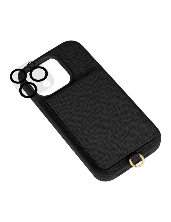 Anne Klein Saffiano Vegan Leather IPhone® 15 Pro Case Black