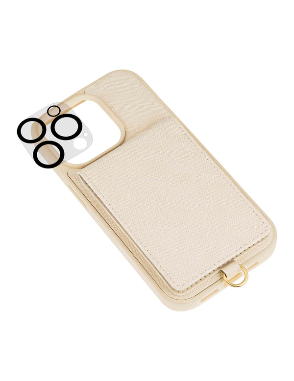 Anne Klein Saffiano Vegan Leather IPhone® 15 Pro Case Ivory