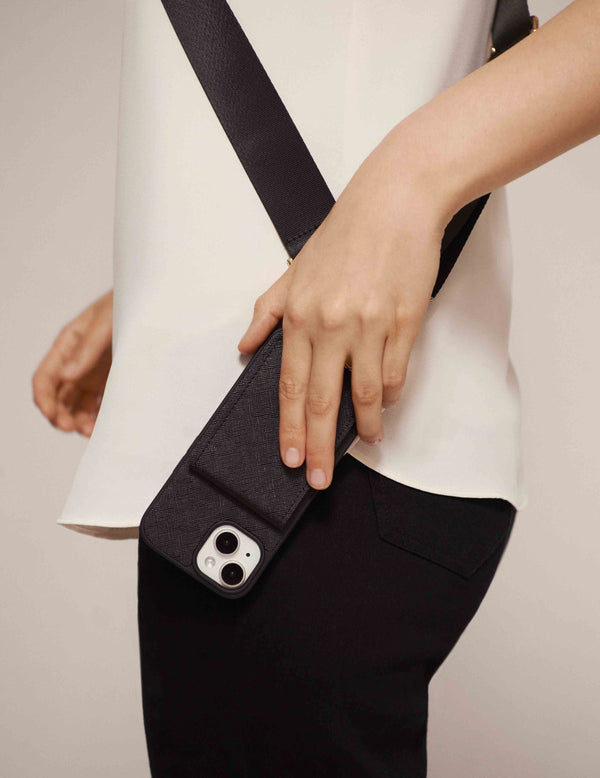 Anne Klein Saffiano Vegan Leather IPhone® 15 Pro Max Case Black