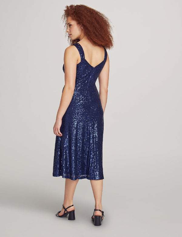 Anne Klein Scooped Neck Sequin Midi Dress- Sale Distant Mountain