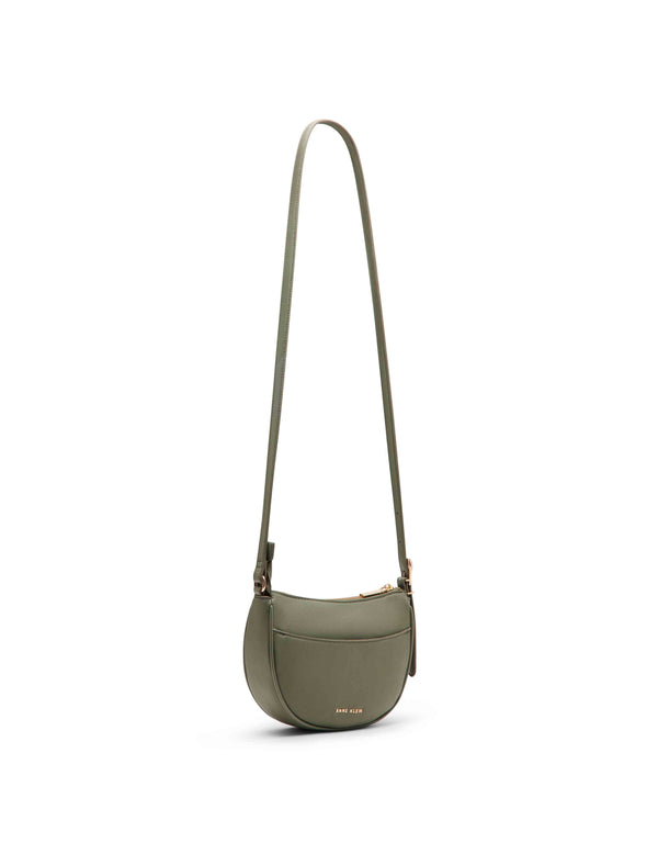 Anne Klein Sculpted Buckle Half Moon Xbody & Convertible Strap