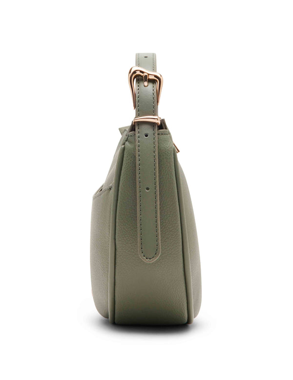 Anne Klein Sculpted Buckle Half Moon Xbody & Convertible Strap