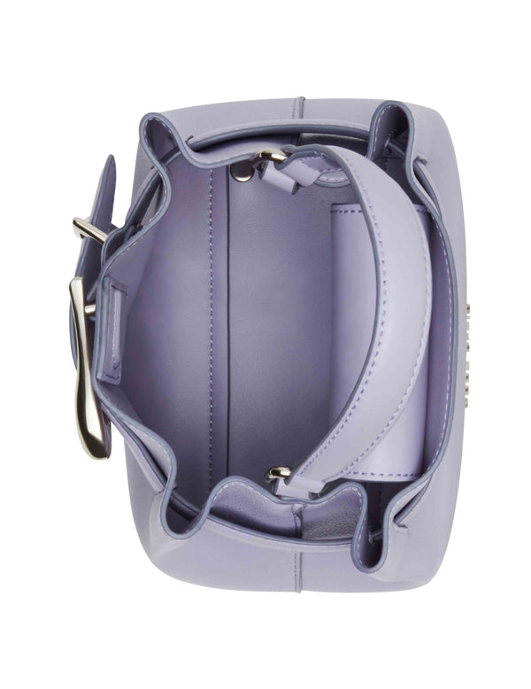 Anne Klein Sculpted Buckle Mini Top Handle With Convertible Strap Gentle Lavender W/ Silver Hardware
