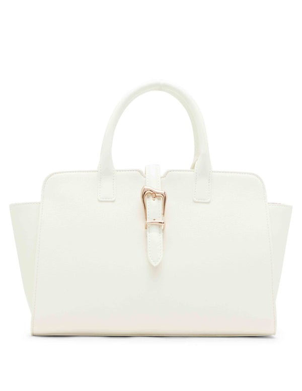 anne klein Sculpted Buckle Satchel & Detachable Strap