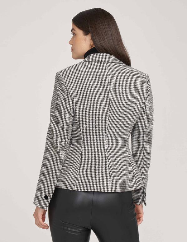 Anne Klein Sequin One Button Notch Collar Blazer- Sale Anne Black/ Anne White
