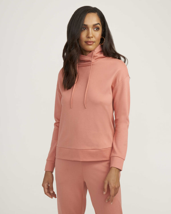 Anne Klein Serenity Knit Funnel Neck Sweatshirt- Sale Anise