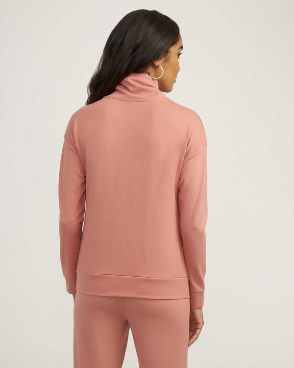 Anne Klein Serenity Knit Funnel Neck Sweatshirt- Sale Anise