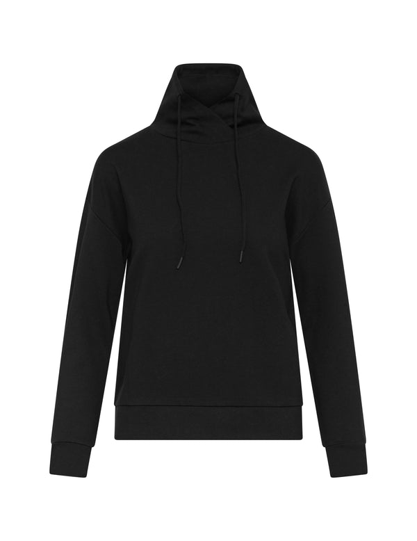Anne Klein Serenity Knit Funnel Neck Sweatshirt- Sale Anne Black