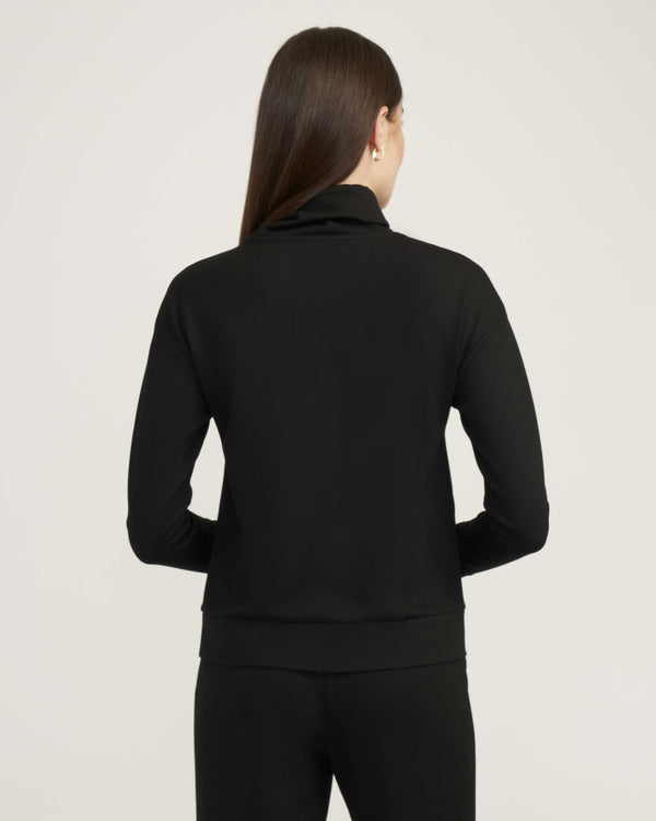 Anne Klein Serenity Knit Funnel Neck Sweatshirt- Sale Anne Black