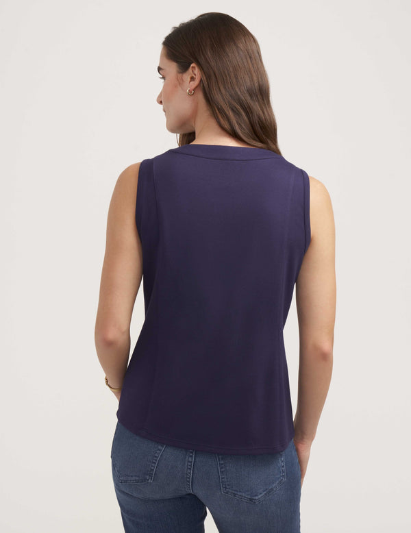 Anne Klein Serenity Knit Sleeveless Zip Up- Sale Distant Mountain