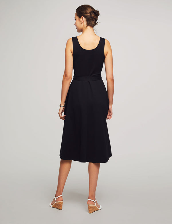 Anne Klein Serenity Knit Tank Dress With Belt- Sale Anne Black
