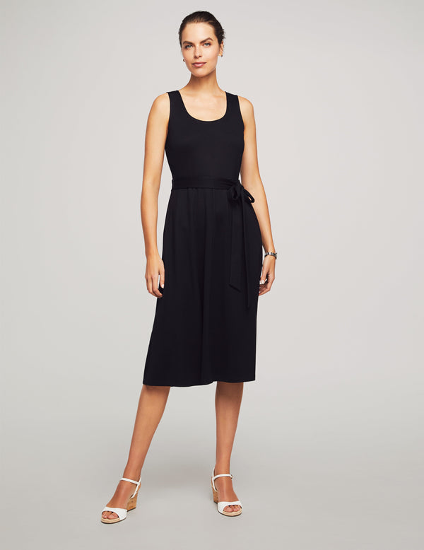anne klein Serenity Knit Tank Dress With Belt- Sale Anne Black