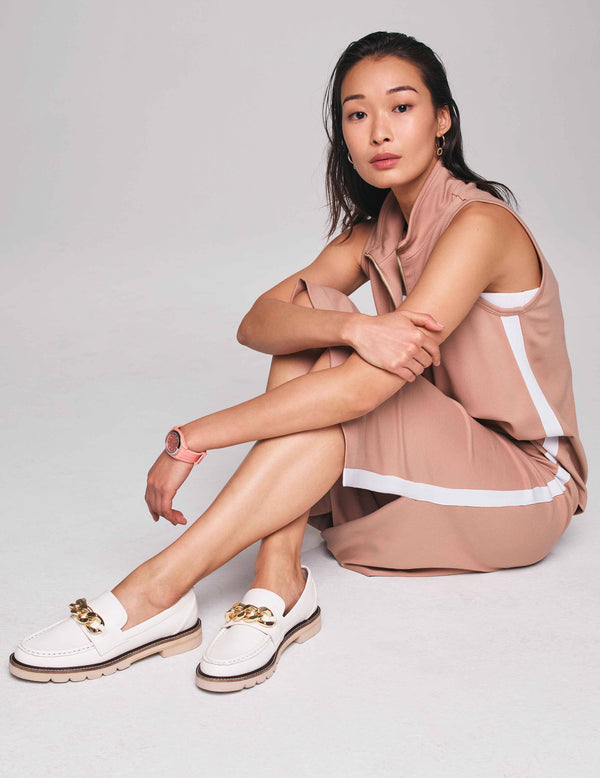 anne klein Serenity Sleeveless Mockneck Top- Sale Light Coffee