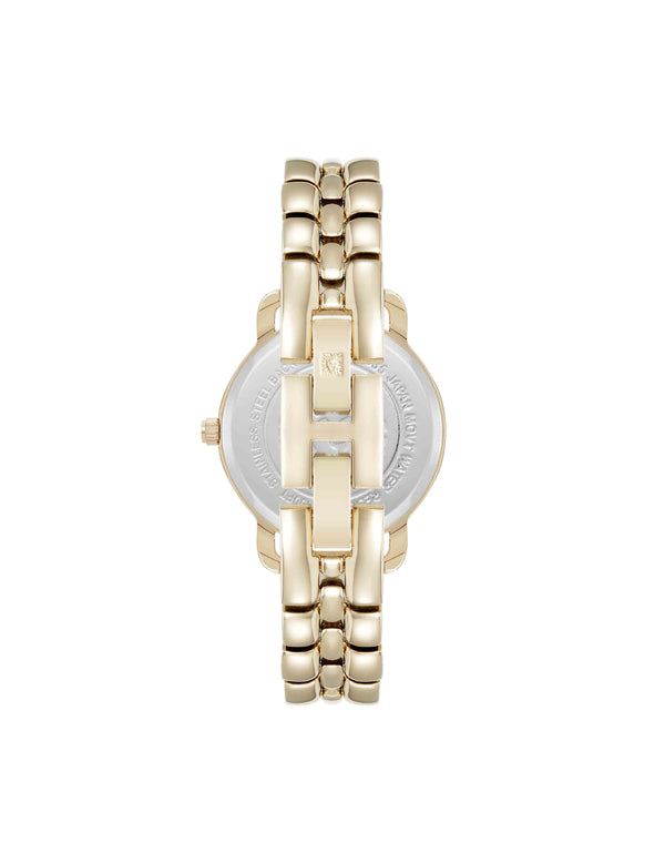 Anne Klein Signature Round Crystal Accented Dial Watch