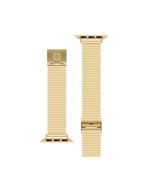 Anne Klein Sleek Stainless Steel Bar Link Band For Apple Watch® Gold-Tone