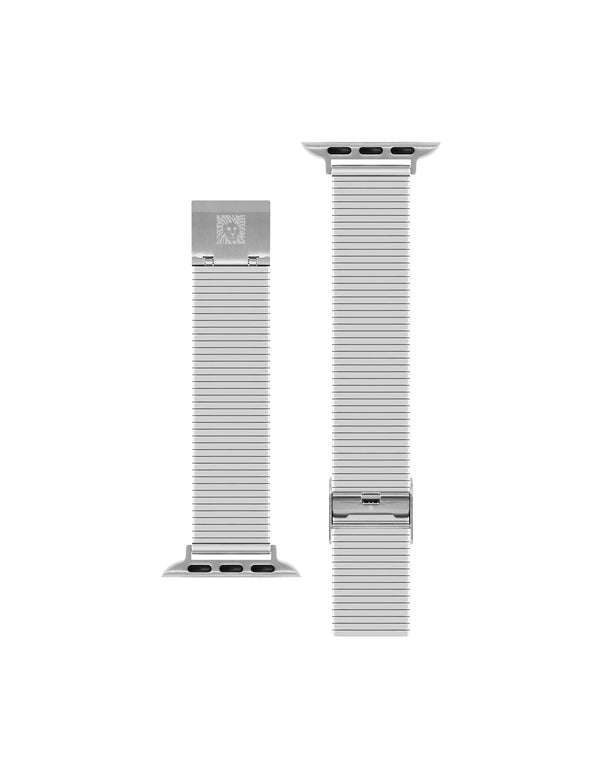 Anne Klein Sleek Stainless Steel Bar Link Band For Apple Watch® Silver-Tone