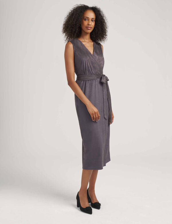 anne klein Sleeveless Faux Wrap Dress- Sale Nightfall
