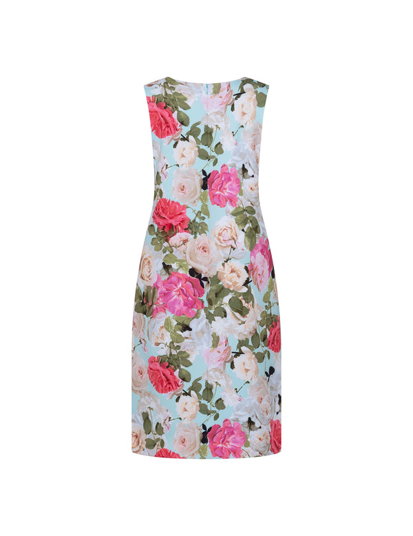 Anne Klein Sleeveless Shift Dress Eggshell Blue Multi