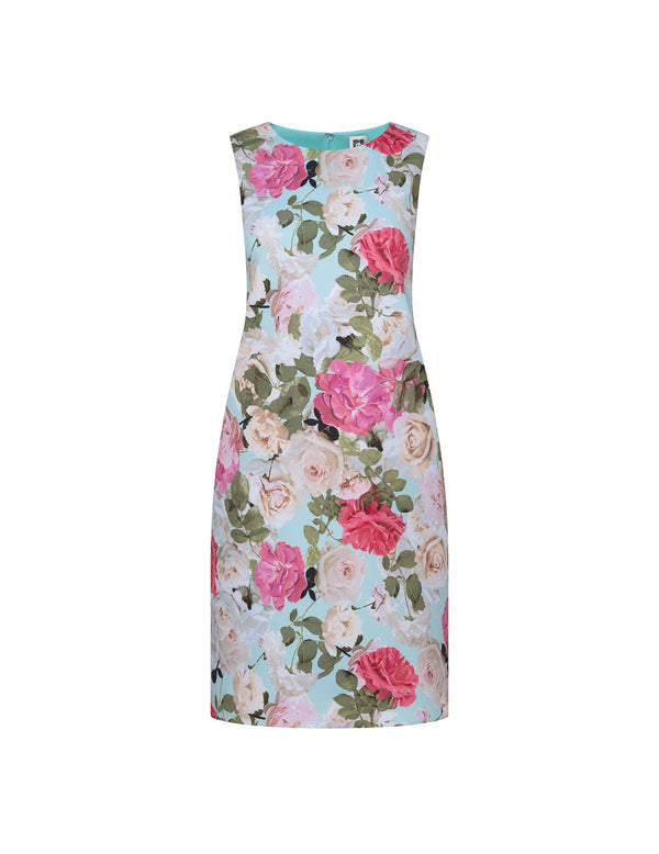 anne klein Sleeveless Shift Dress Eggshell Blue Multi