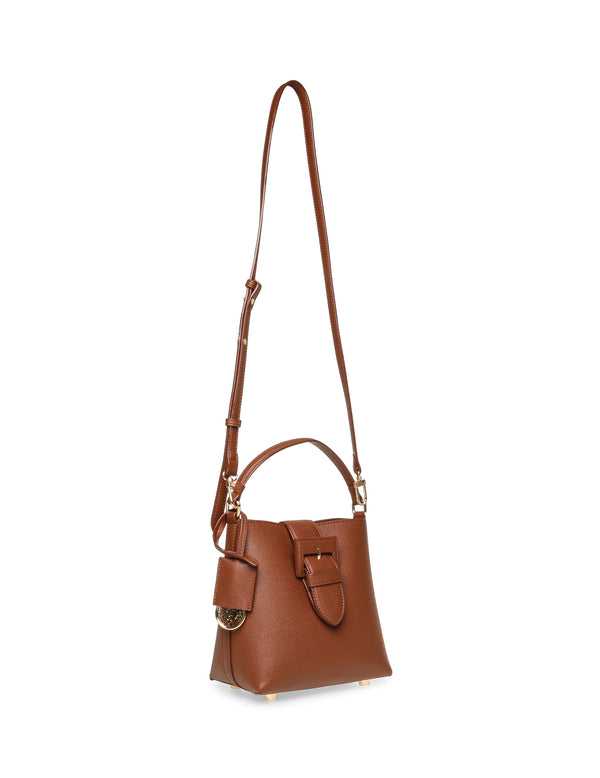 Anne Klein Small Sculpted Buckle Bucket With Convertible Strap Hazelnut